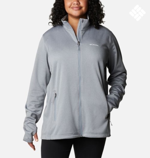 Hanorace Columbia Park View Grid Full Zip Fleece Dama Gri | Plus Size MASA78Q0M